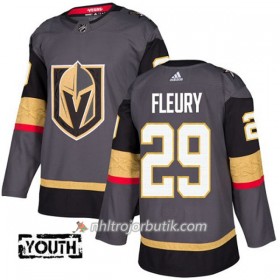 Barn Ishockey Vegas Golden Knights Tröja Marc-Andre Fleury 29 Adidas 2017-2018 Grå Authentic